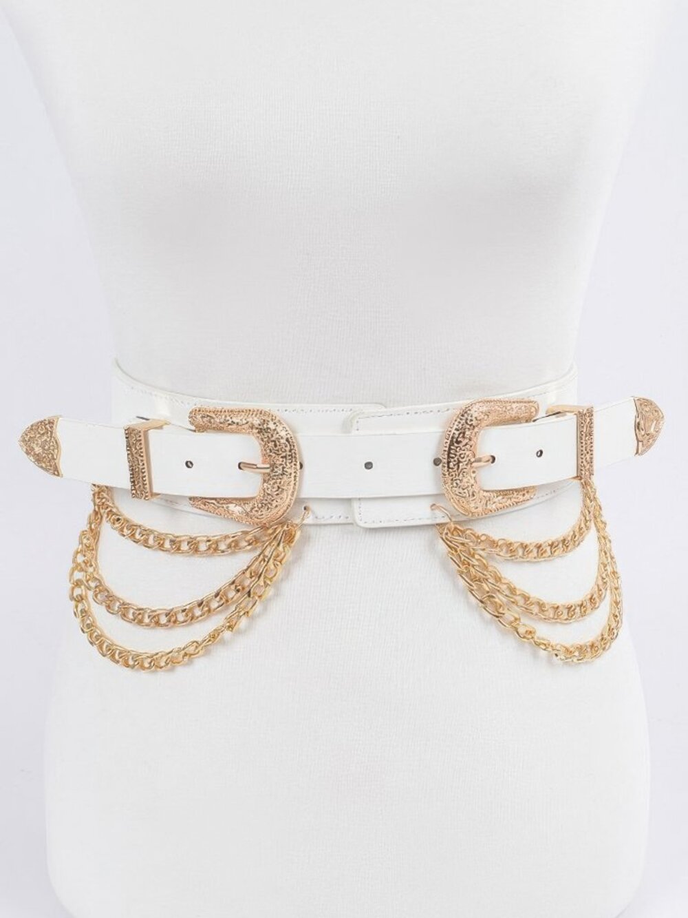 Double Buckle Belt With Chains